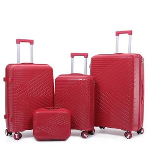 Designer Luxury PP Waterproof Eco-Friendly Lightweight 4-Wheel Carry-On Luggage Suitcases with TSA Lock Unisex Travel Bags