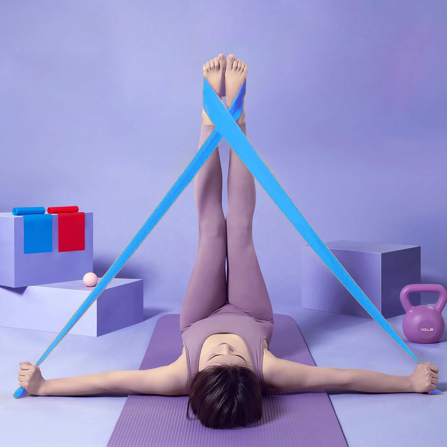 Yoga Stretch Strips Resistance Bands Elastic Physical Therapy Gym Workout  Home Exercise Fitness Bands Body Building Equipment