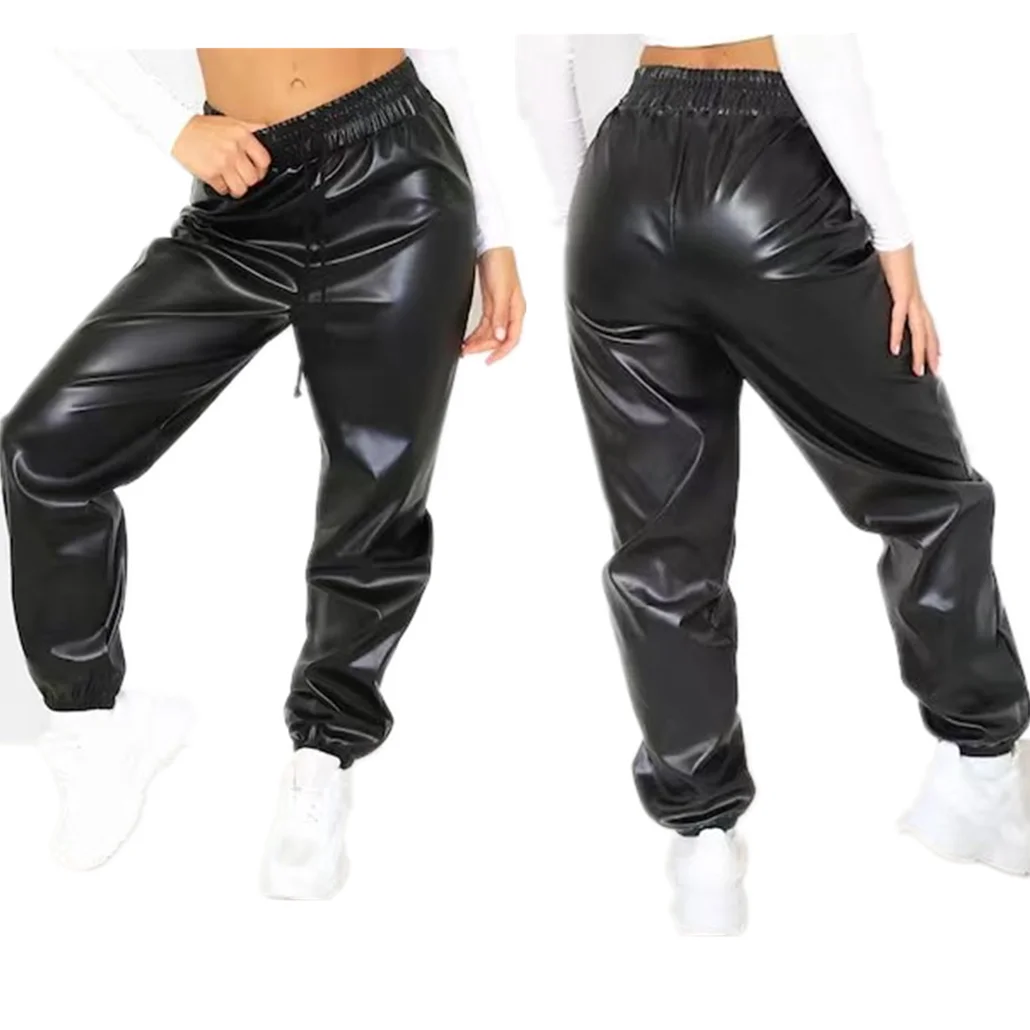 pu jogger pants