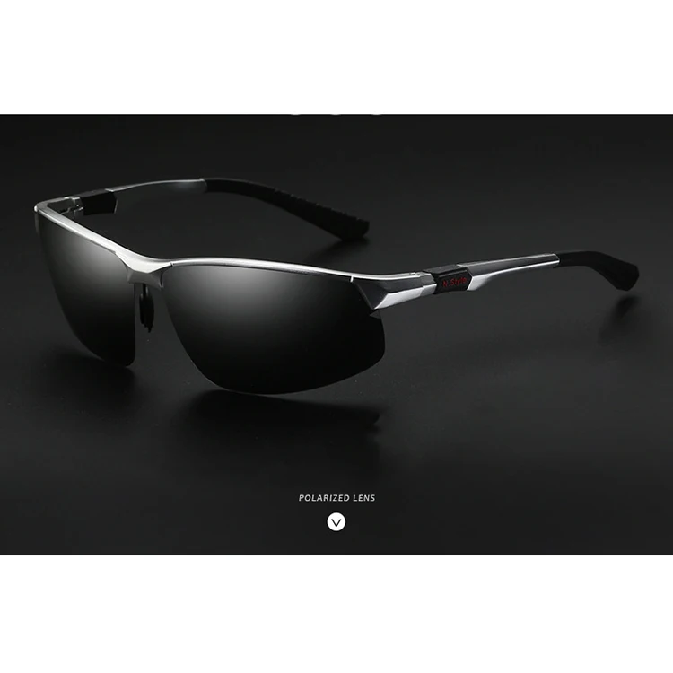 Italie classique demi-monture lunettes de soleil polarisées haute qualité  léger aluminium magnésium vision nocturne lunettes de soleil pour hommes