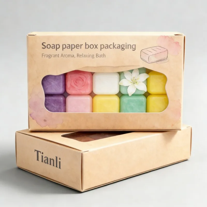 デジタル印刷 高品質 ラグジュアリー カスタム プレミアム クラフト紙 カスタムメイド ソープディスプレイフォルダー パッケージング 凹凸加工仕上げ