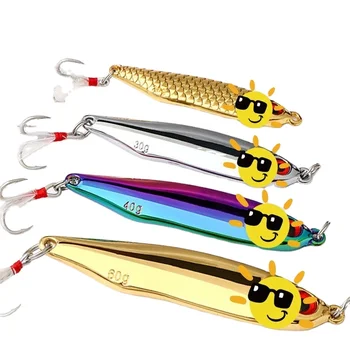 Special Remote Cast Commotion White Strip Falling Iron Plate Fake Bait Dragon Scale 80 5g Luya Fishing Gear Electroplating Hooks – Hooks – view 2
