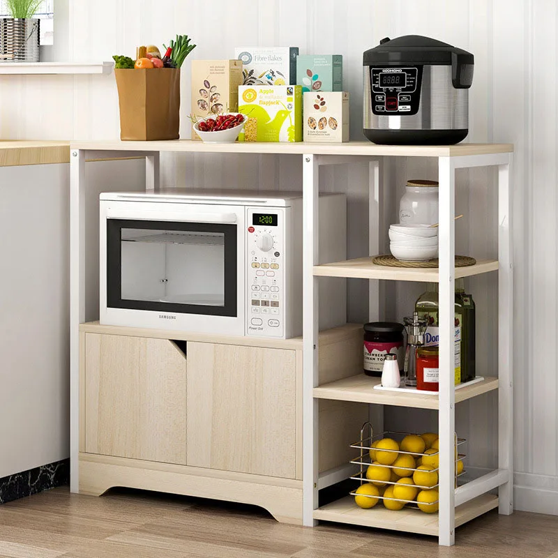 Scaffale Cucina Con Armadietto - 120x30x80cm, Multistrato, Per Microonde Ed Elettrodomestici - Foto 6