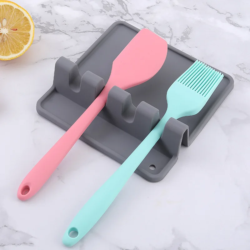 Creative Household Silicone Soup Spoon Shelf Mat Kitchen Tableware Rack Tableware Storage Pad for Kitchen Kitchenware