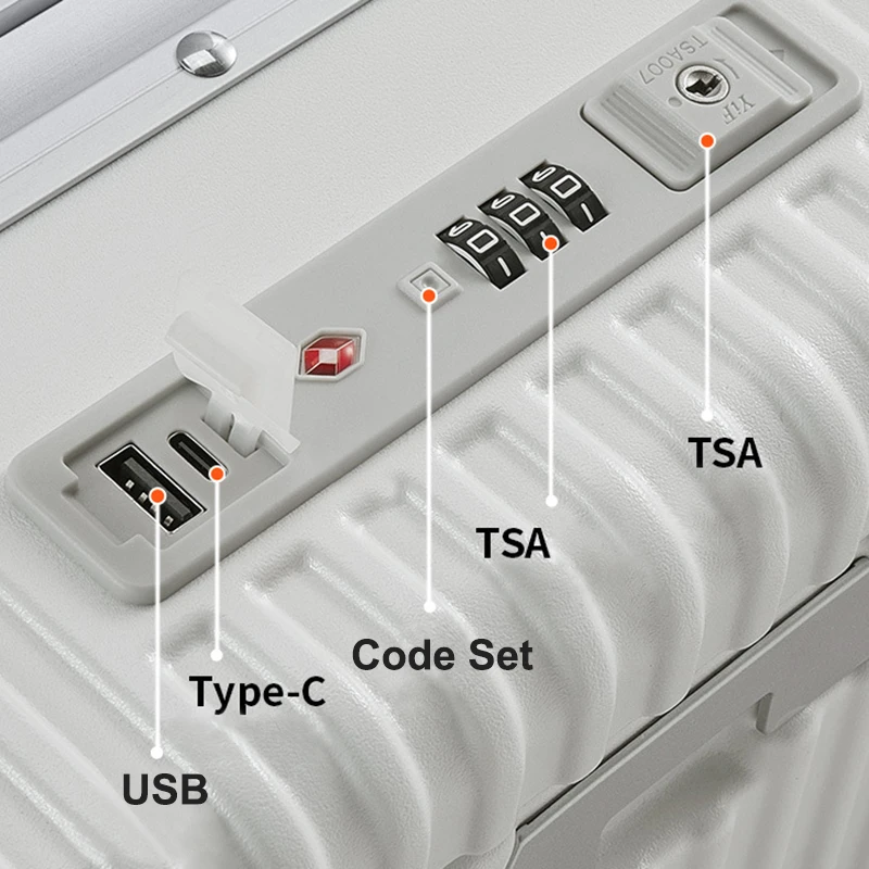Custom Cabin Luggage Travel Luggage With Usb Charger And Cup Holder