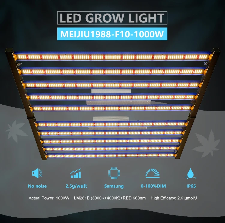 Meijiu Hot Selling 1000w Hps Hid Grow Light Samsung Lm 281b 301b 301h