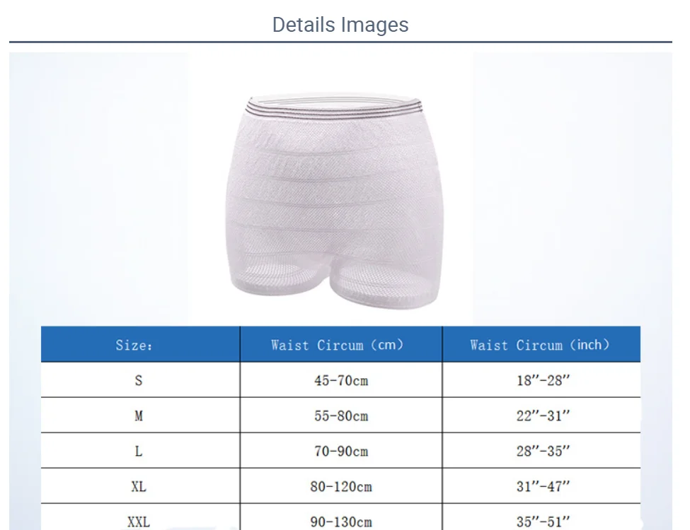 Hospital Mesh Disposable Underwear Mesh Briefs Disposable Mesh Panties