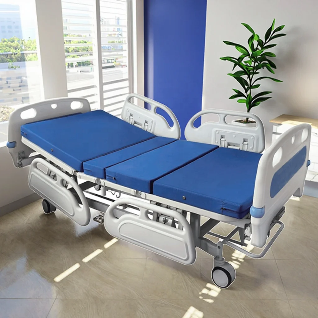 Sample Available - Adjustable Manual Hospital Patient Bed with PP Guardrails Multi-Function Foldable Care Bed 5