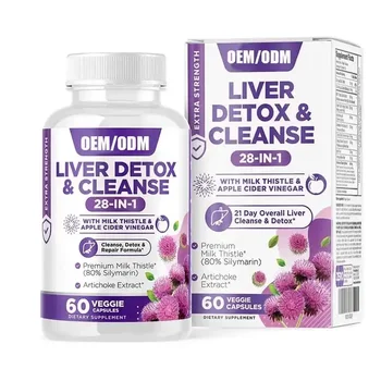 Private Label 28-in-1 Liver Cleanse Detox & Repair Formula Herbal Live Capsules for Liver Support Supplement