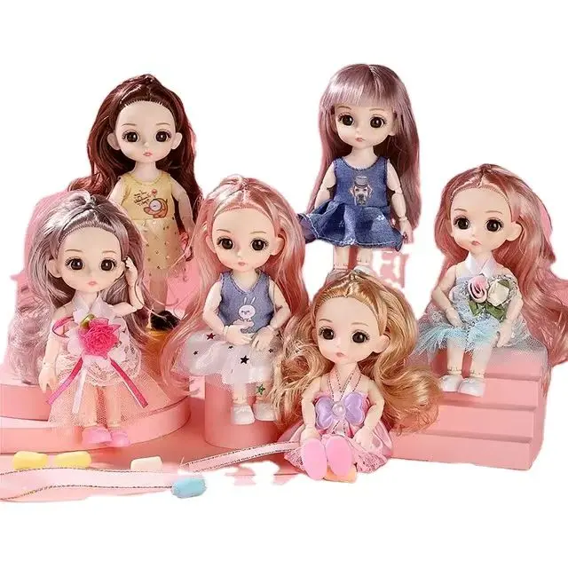 Лидер продаж 2023 рождественский подарок 17 см милая кукла BJD SD мягкая мультяшная виниловая и плюшевая игрушка с батарейкой для девочек