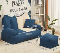 wholesale factory price indoor living two seat kids adults velour material soft bean bag sofa