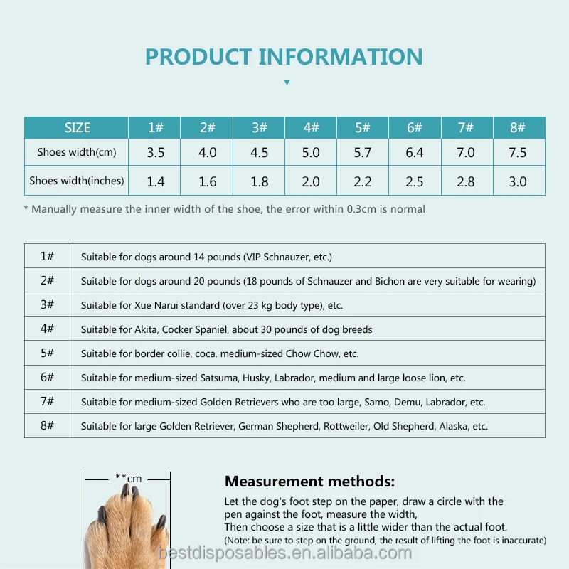 Elastic Strip Waterproof Anti Slip Paw Protector Reflective Dog Boots