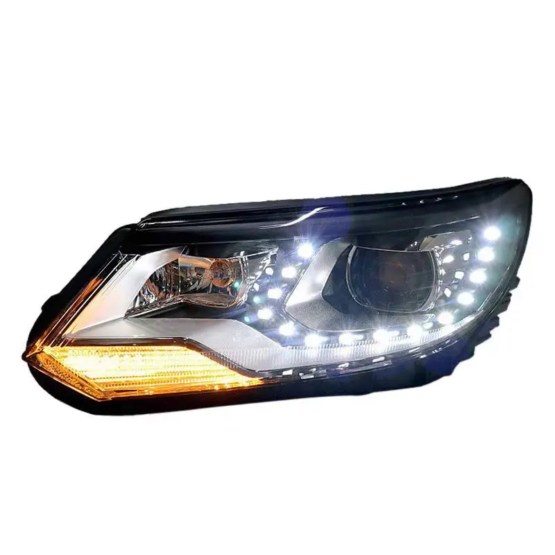 For Volkswagen Tiguan Headlamp Projector Lens 2013-2016 Bi-xenon LED Headlamp D2h Hid Drl Auto Parts Car Lights Plug and Play