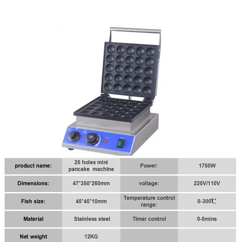 Mini Pancake Waffle Maker 25 Holes