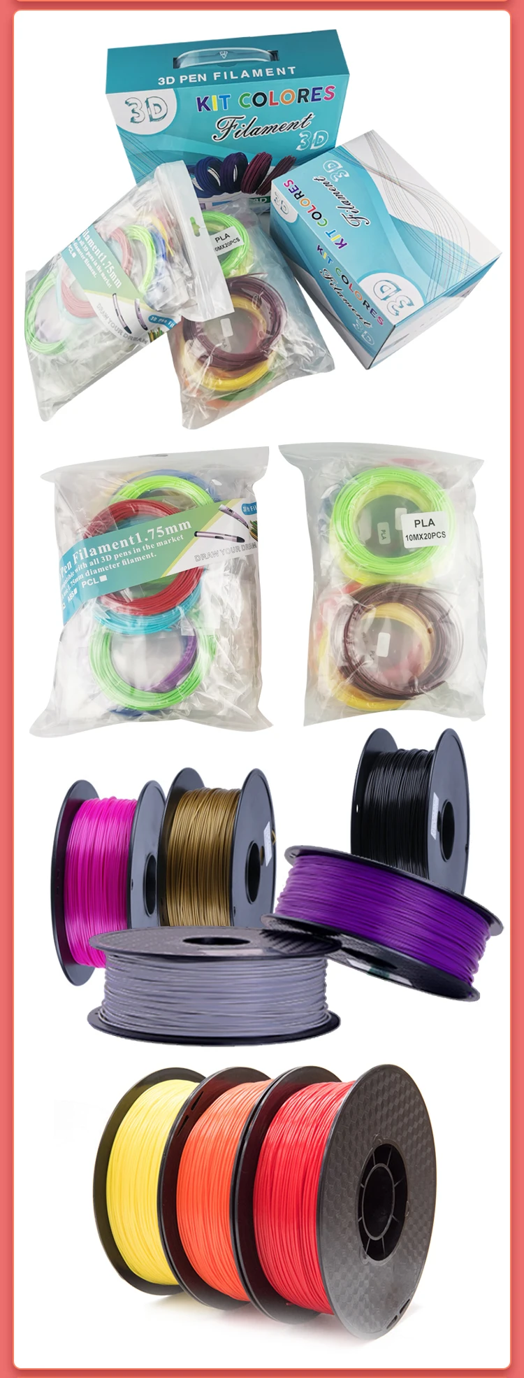 Wholesale Pla 3d Pen Filament Refills Desktop 1kg Pla 3d Printing