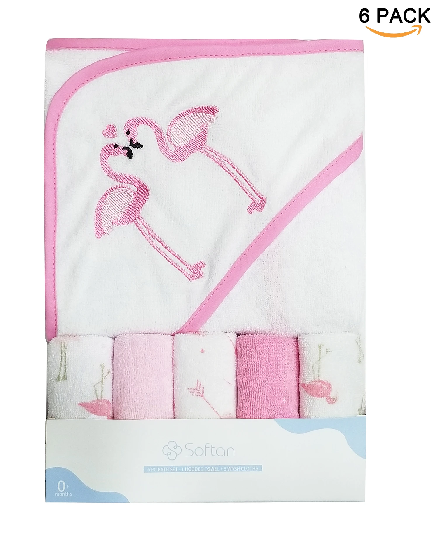 hooded bath baby infant towemicrofiber terry towel poncho 6pc bath set  hooded towel bath terry  hooded towel and washcloth details