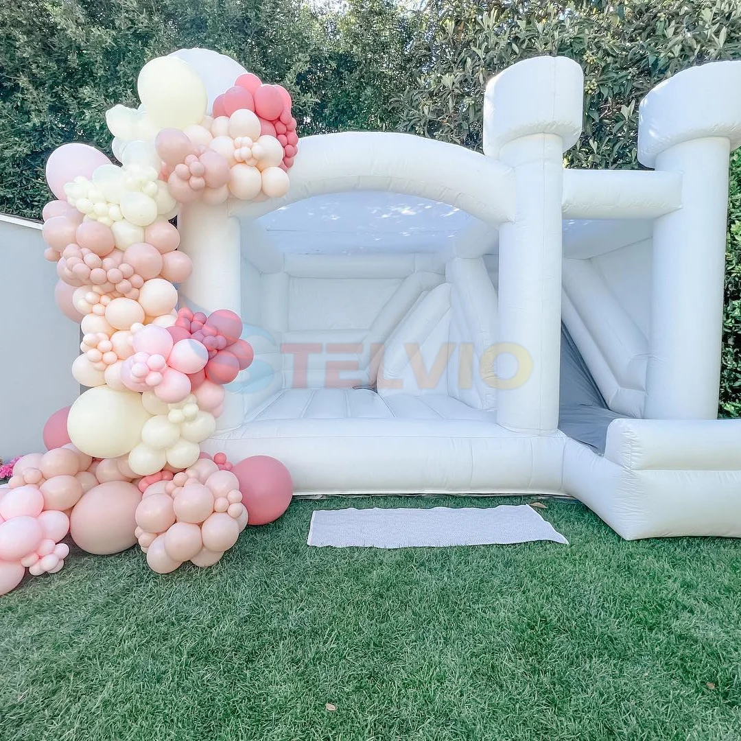 High Quality PVC Material White Inflatable Castle Commercial Inflatable House Wedding Inflatable Bounce House