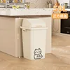 Couvercle Chat Porte-Bonheur Carré Blanc Crème 50L [Couvercle Coulissant]