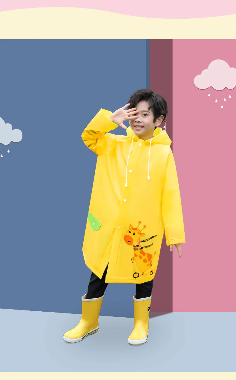 Students' Back to School raincoat Kids' Long Plastic Rainwear for Boys and Girls Tail Goods Handling for Outdoor Travel supplier