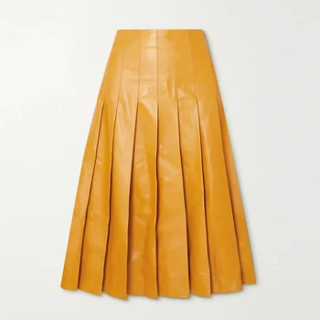 Saia De Couro 2022 custom falda Casual Ladies short girls' Fur Faux women Leather Pu mini Pleated High Waist Vintage Skirt