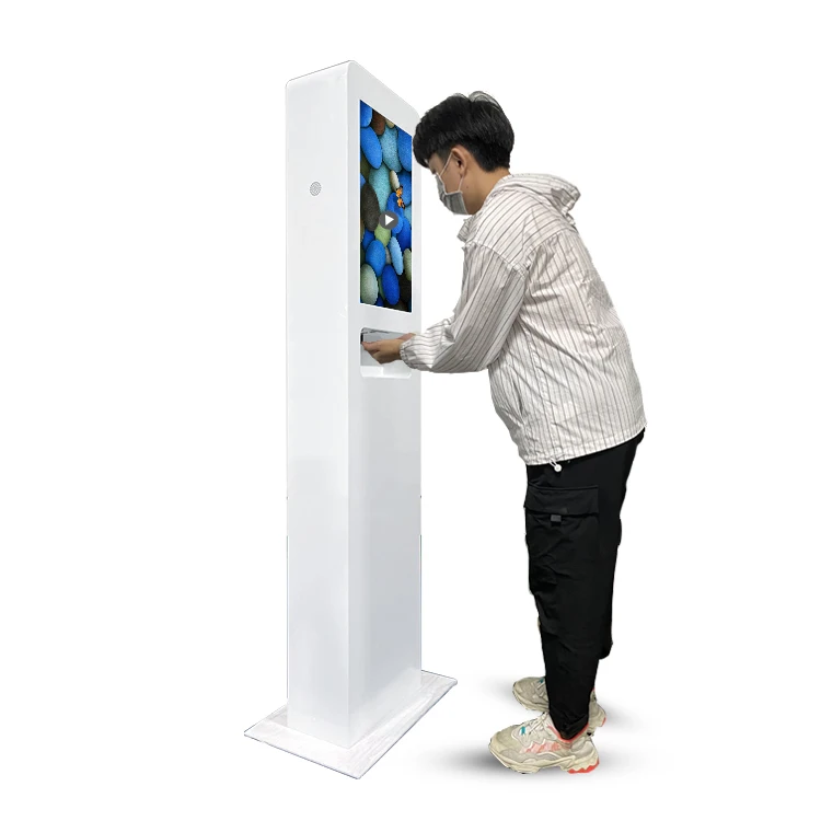 21.5Inch Floor Stand Display Sanitizer Kiosk Dispenser