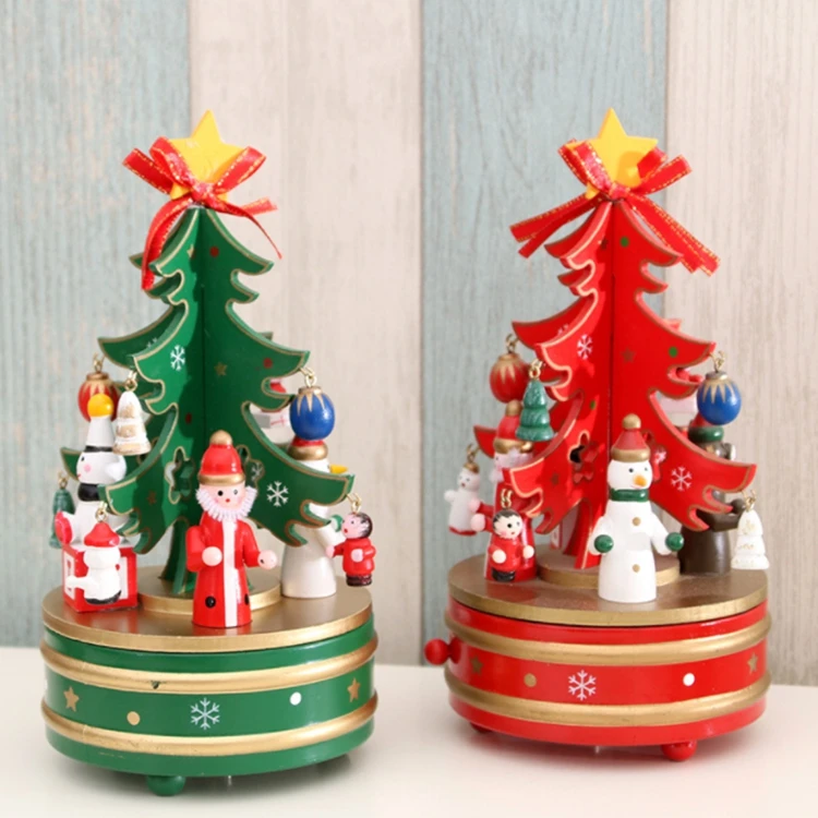 Boîte à Musique Tournante Père Noël,Boîtes à Musique Et Figurines