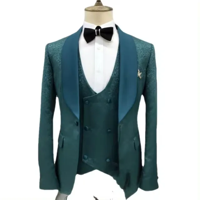 European and American suit men's three piece wedding banquet business suit best man performance suit