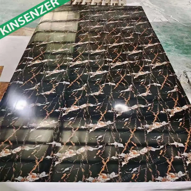 2022 New Design PVC Marble Sheet Wall Panel for India Customer High Gloss Sheet 4x8 with Good UV Coating for Uk Market