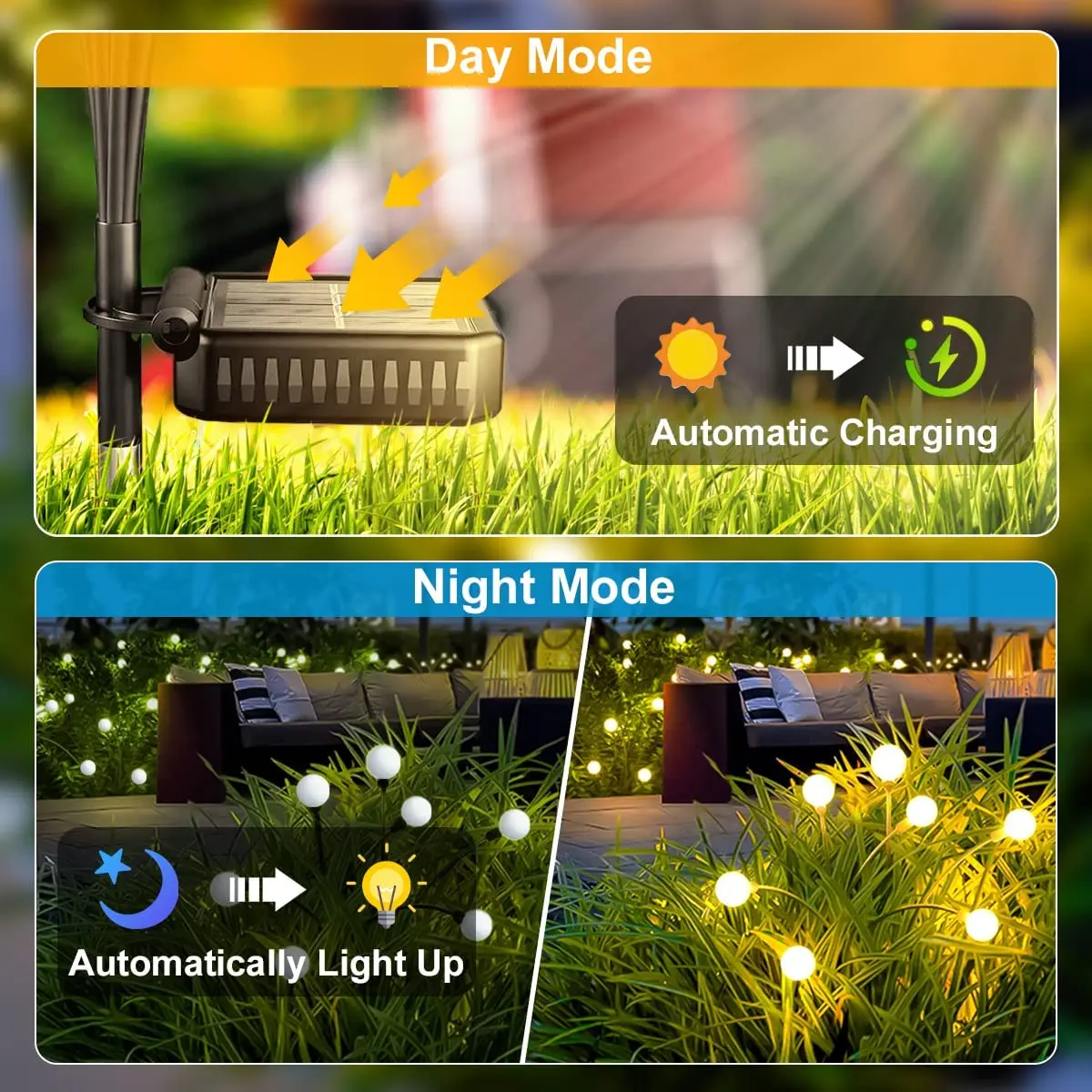 Outdoor Solar Pathway Light Ip65 Waterproof Firework 6/8/10 Heads Led