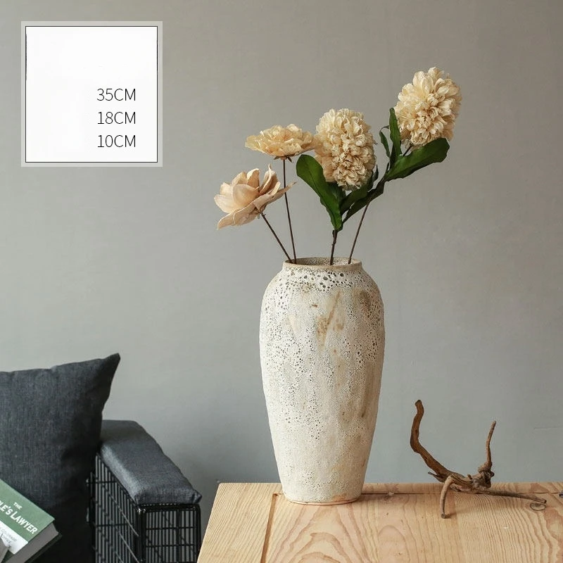 Vaso fiori in ceramica dipinto a mano decoro Paesaggio Papaveri