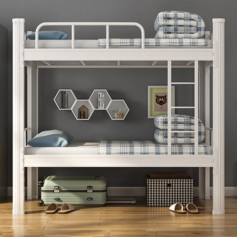 Heavy Duty Metal Steel Bunk Bed with Storage Option and Powder Coated Frame for Student Use