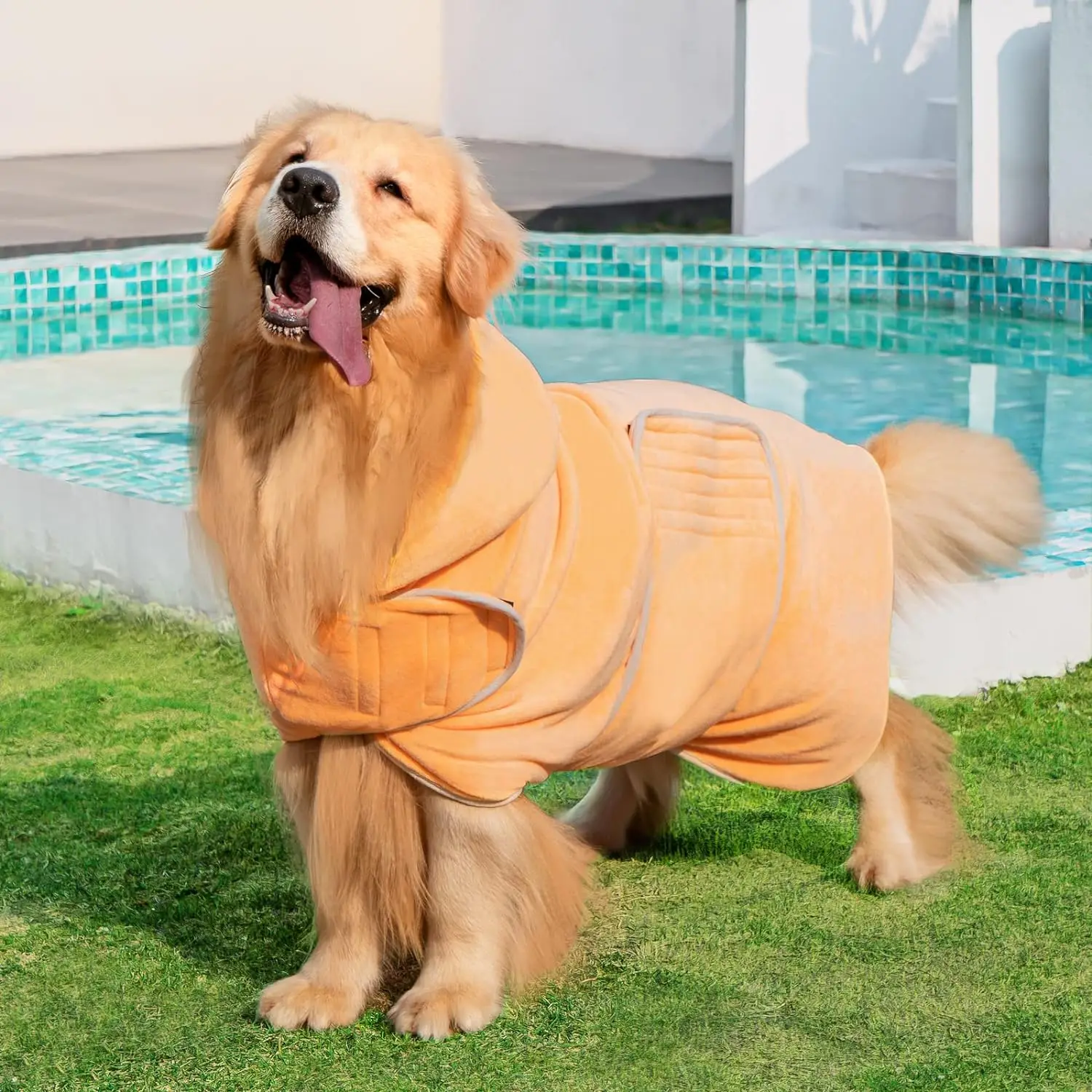 Dog Bathrobe - Super Absorbent Pet Drying Towel Bath Robes After Bath ...