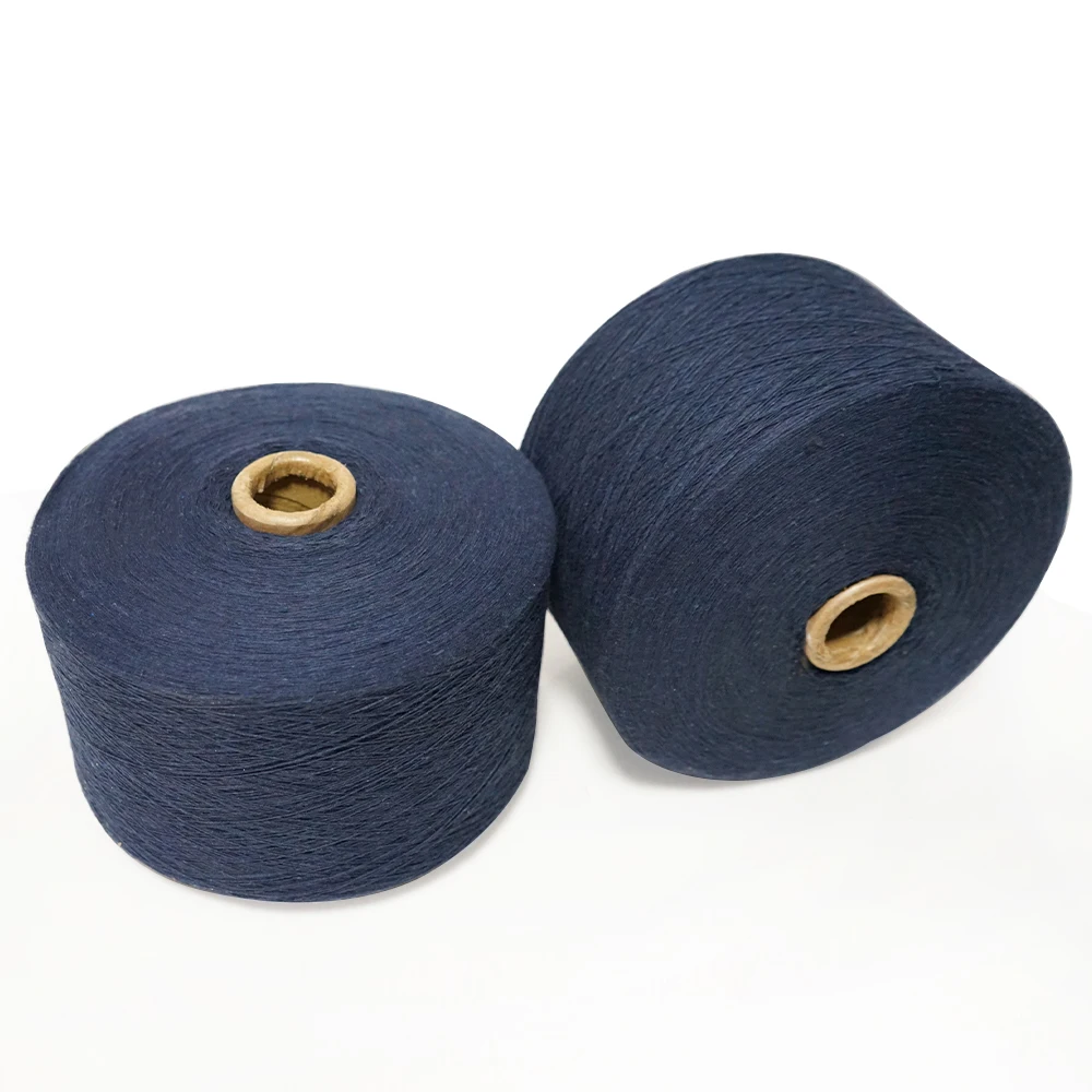 factory supply polyester cotton blended knitting black yarn