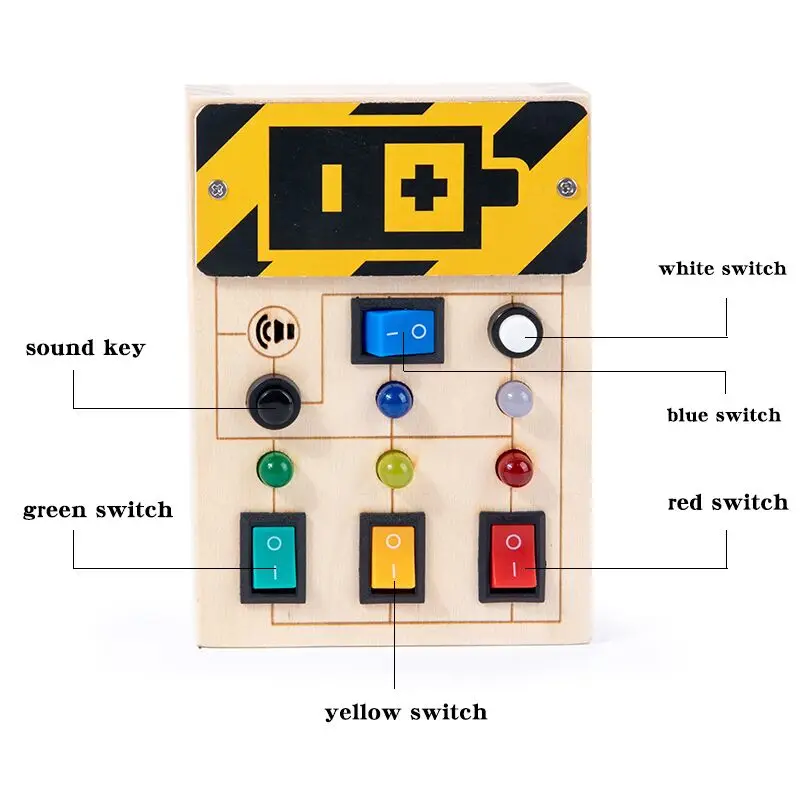 Tablica do zajęć dla malucha Zabawki edukacyjne Montessori Włącznik światła LED DIY filcowana drewniana tablica do zajęć montessori