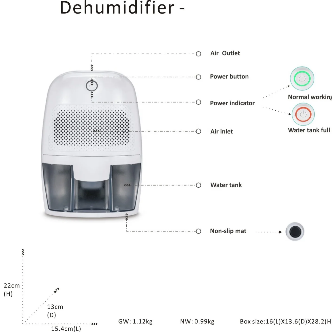 Semiconductor Dehumidifier Household Small-sized Bedroom Dehumidifier Indoor Moisture Absorber 5