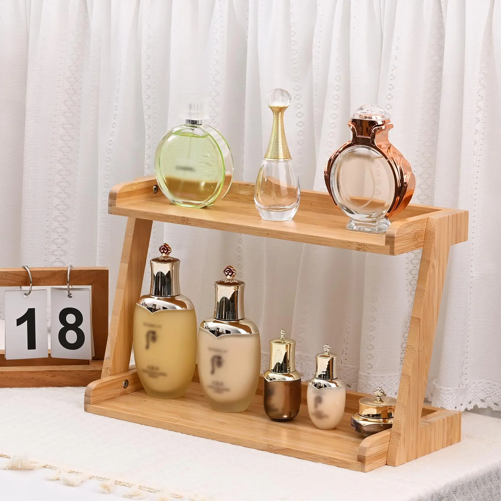 Bamboo 2 Tier Bathroom Organizer Countertop,Bamboo Wooden Bathroom ...