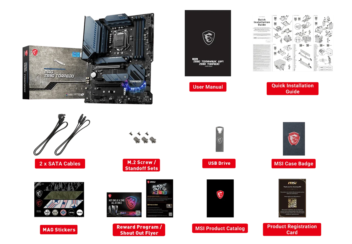 Msi Mag Z590 Torpedo Gaming Motherboard With Lga 1200 Socket 128gb Supports  Ddr4 Memory Up To 5333(oc) Mhz Z690 Z390 - Buy Msi Mag Z590 Torpedo Gaming 