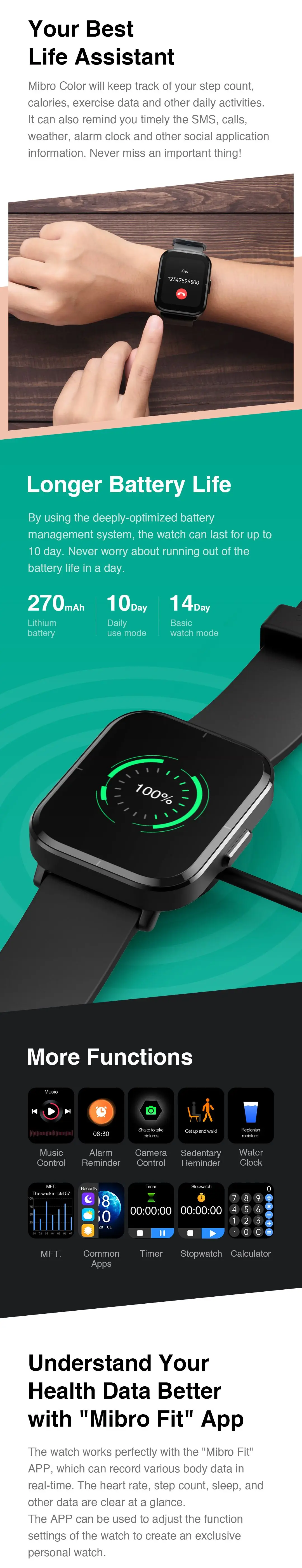 Xiaomi Mibro-reloj inteligente deportivo para hombre y mujer, pulsera con Monitor de oxígeno en sangre, resistente al agua hasta 5atm, varios idiomas, Color