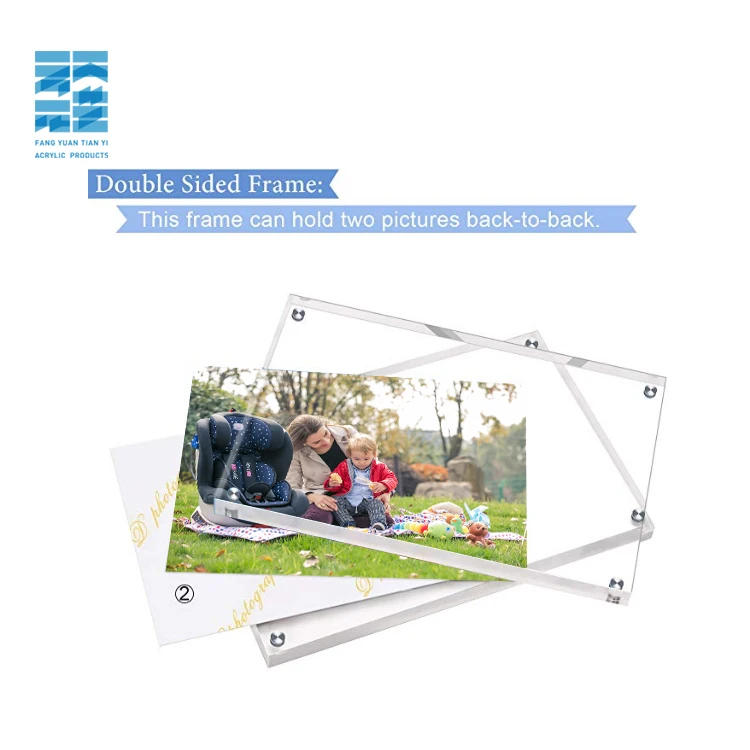 LUGUNU 3 Pack Scalloped Magnetic Acrylic Picture Frames