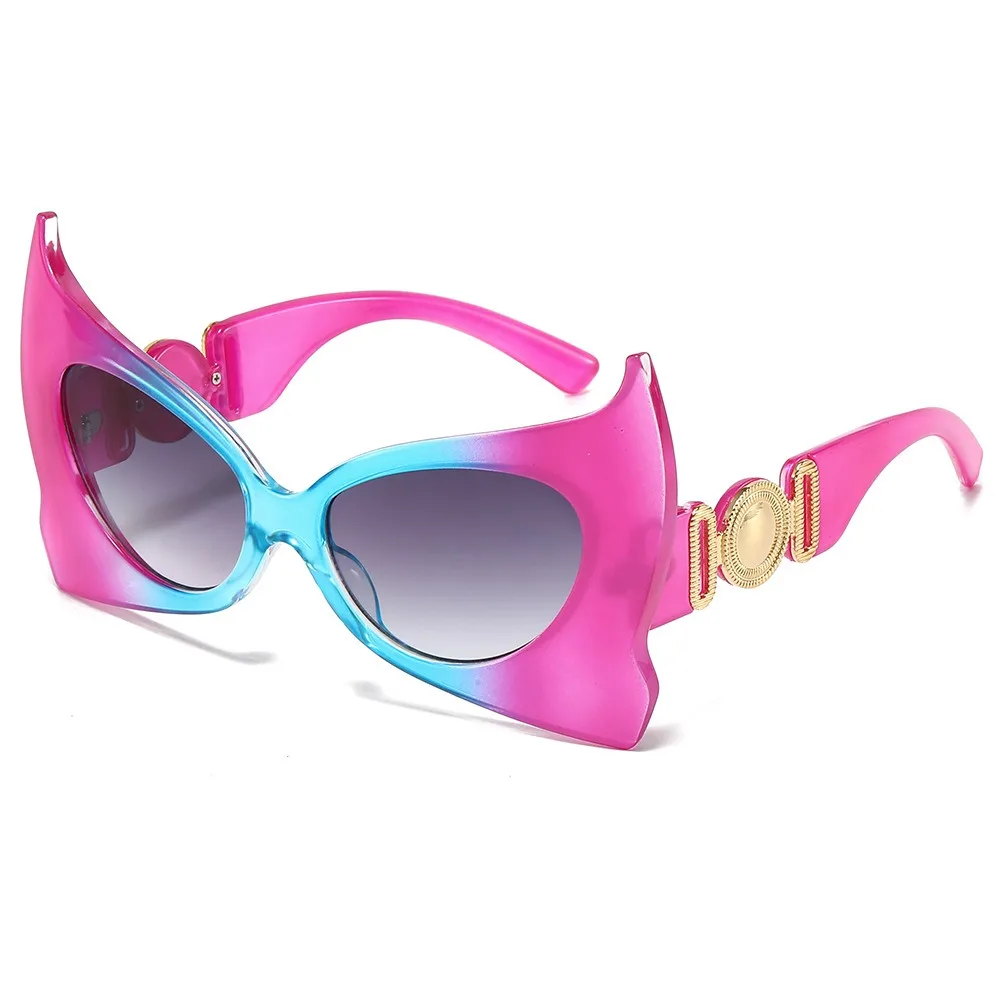 Thick Retro Funny Oversized Oval Butterfly Sunglasses for  display picture 2