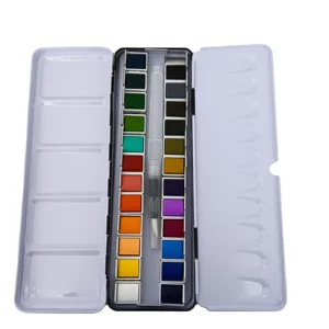 High Quality Solid Pigment Watercolor Paints Set With Water Color Portable Brush Pen Easy Mixed Fast Dried