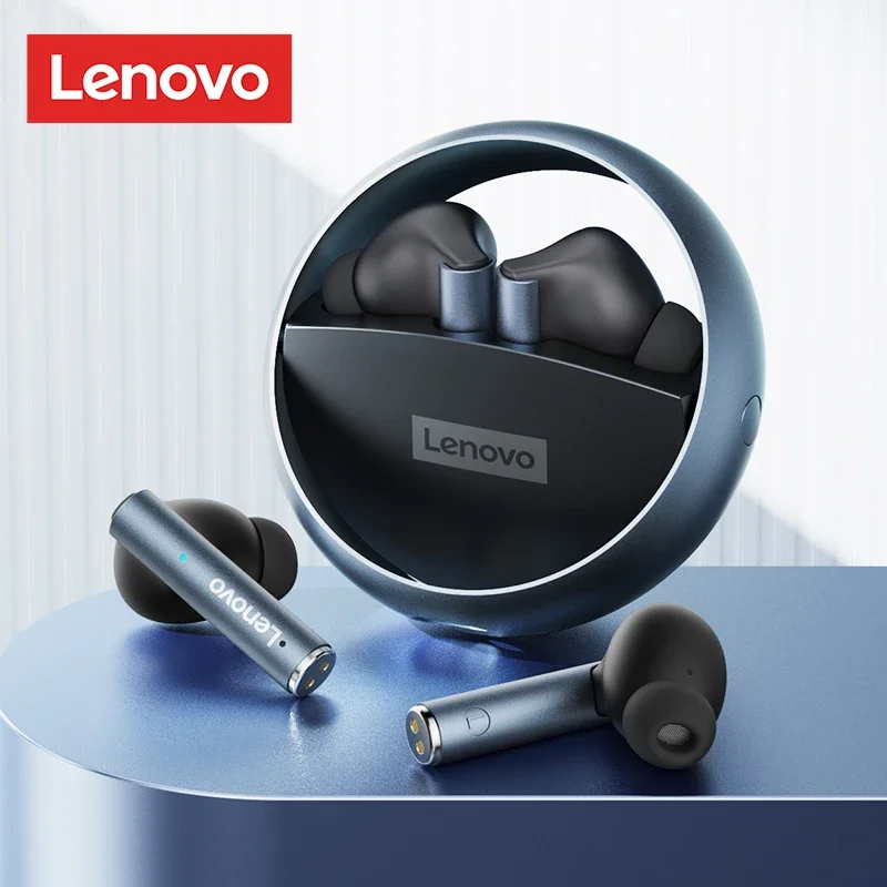 Original Lenovo LP60 TWS Wireless BT V5.0 Headphones Rotatable Metal Cavity Ring Headset Almost 0 Delay Gaming Earphones