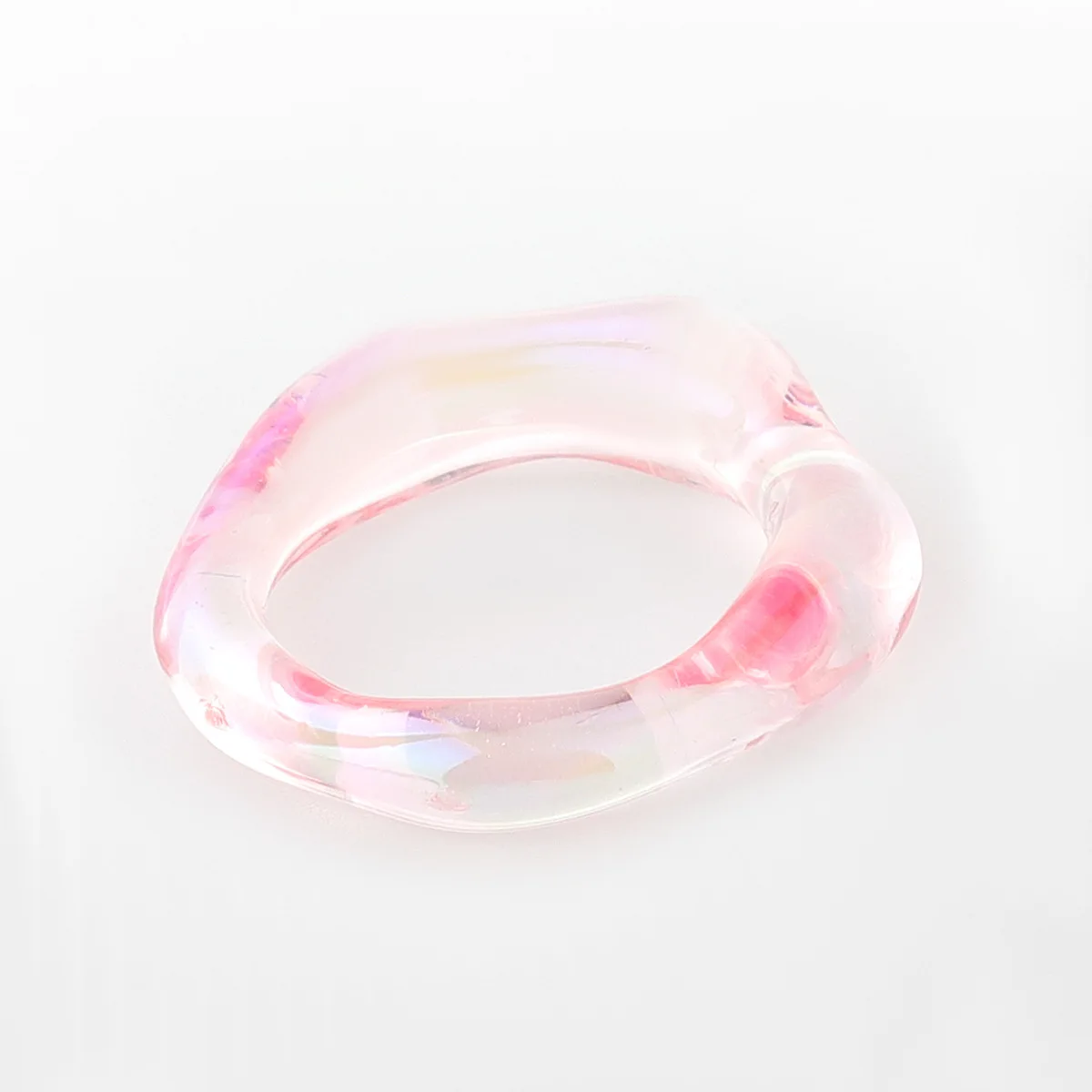 Summer Cute Colorful Multi Color Acrylic Resin Ring Girls Women's Fashion Plastic Ring Jewelry