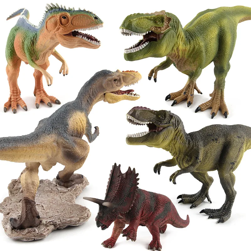 1pc Random Color Style Dinosaur Model Toy Jurassic Animal Dino T Rex Solid Figure with Movable Mouth As Ornament Delivery in Random one size