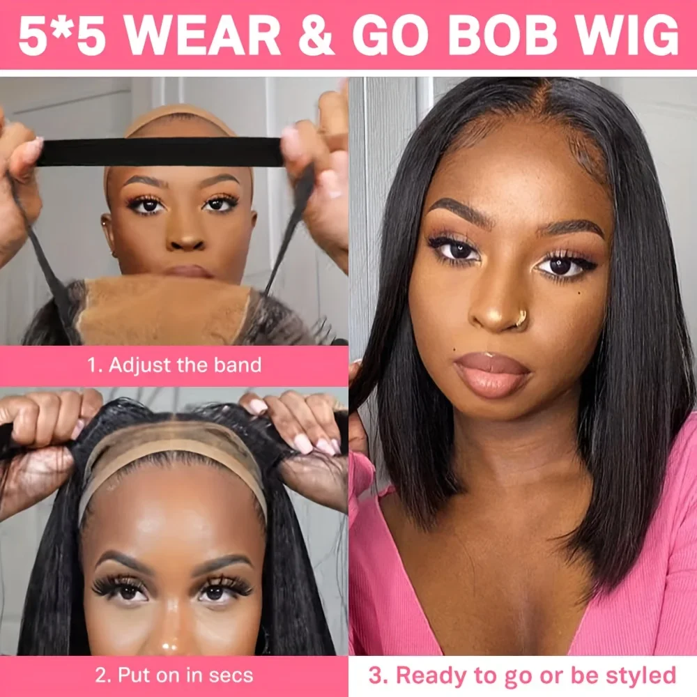 Parrucca senza colla 350 Capelli umani pre-pizzicati Colore zenzero Chiusura in pizzo dritto per principianti_voghion.com