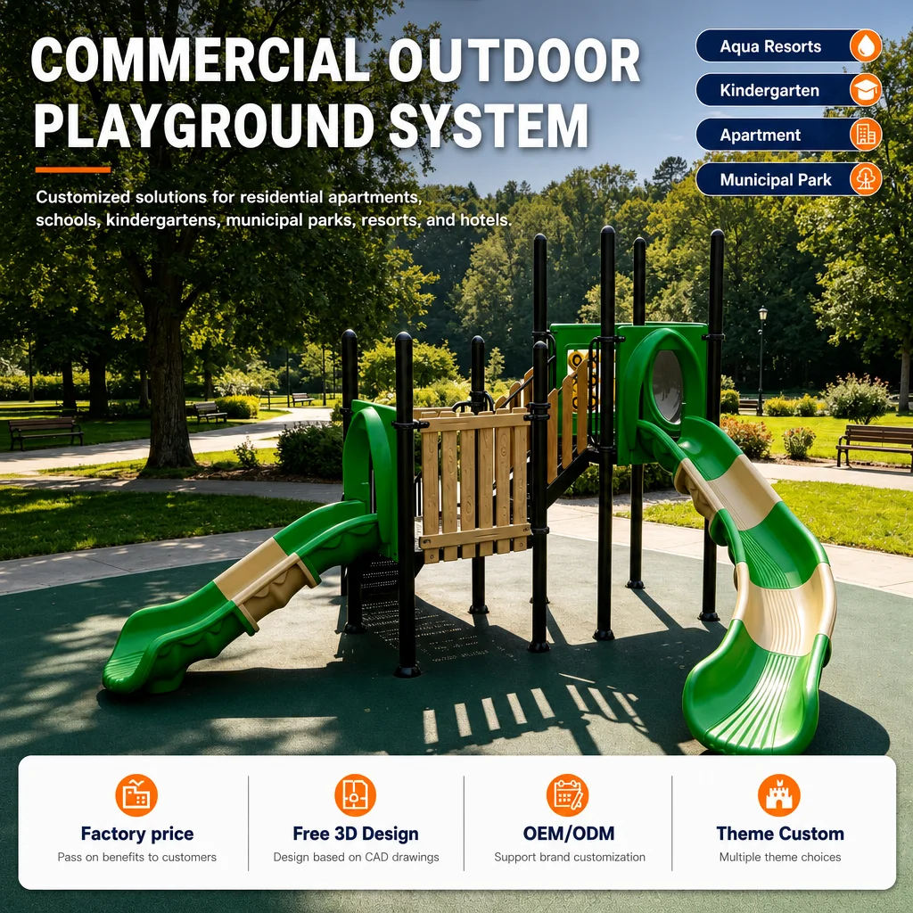 Outdoor Playground Equipment PE Board Castle Kids Climbing Frame Slide Swing Set Galvanized Steel CE CPC Certified OEM Low Safe