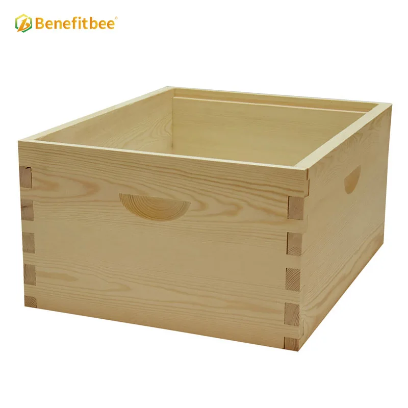 Benefitbee Factory Price Unassembled Langstroth Beehive Box Wooden Deep Hive Body  Pine Wood Hive Deep Box