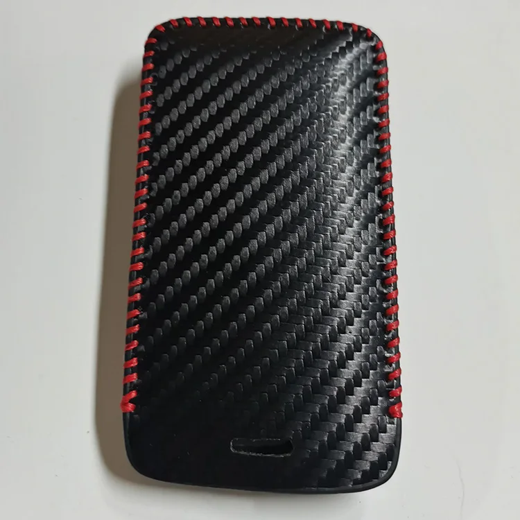 Good Quality Stitching  Leather Carbon FiberCar Key Case Cover Remote Fob for Renault Megane