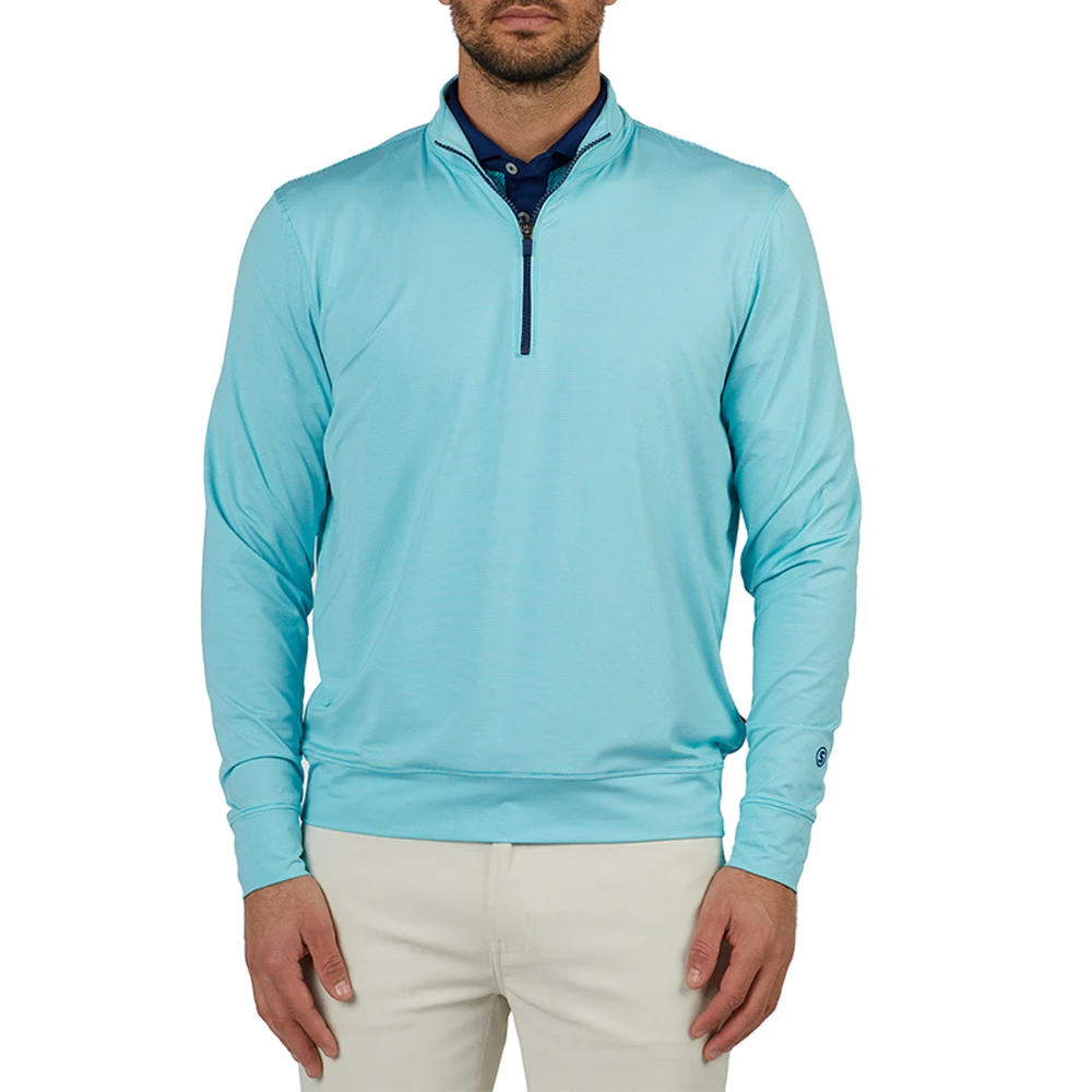 Mens Golf Custom Quarter Zip Pullover Golf Shirt Moisture Wicking
