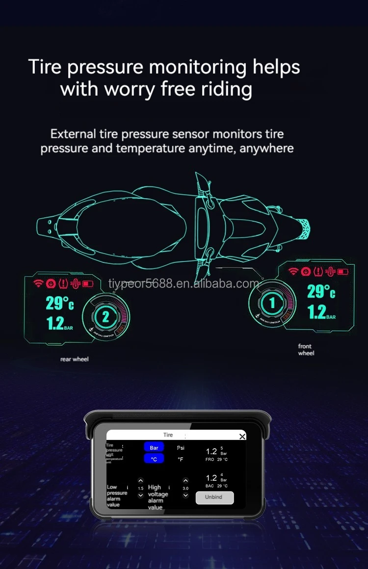 product tiypeor motorcycles navigation 5inch gps wireless carplay android auto ip67 waterproof moto dvr monitor with tpms monitor system-8